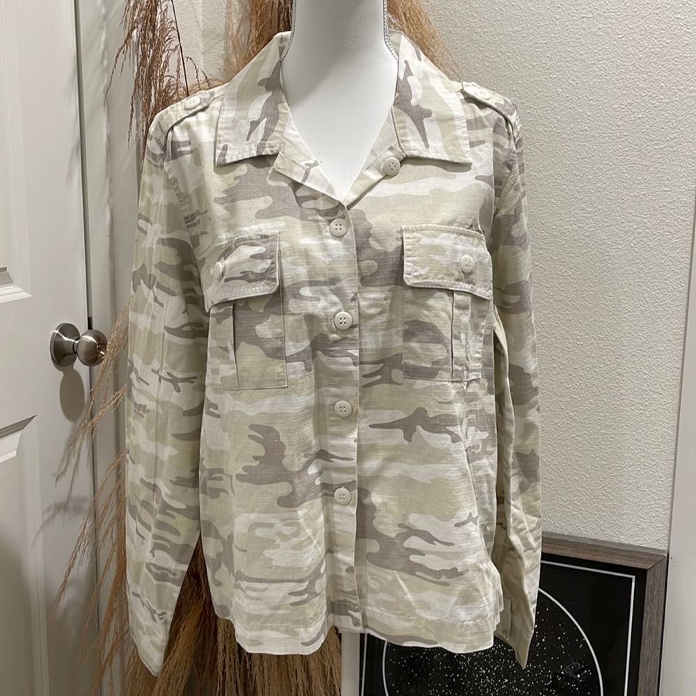 Sanctuary Army Print Button Down Jacket